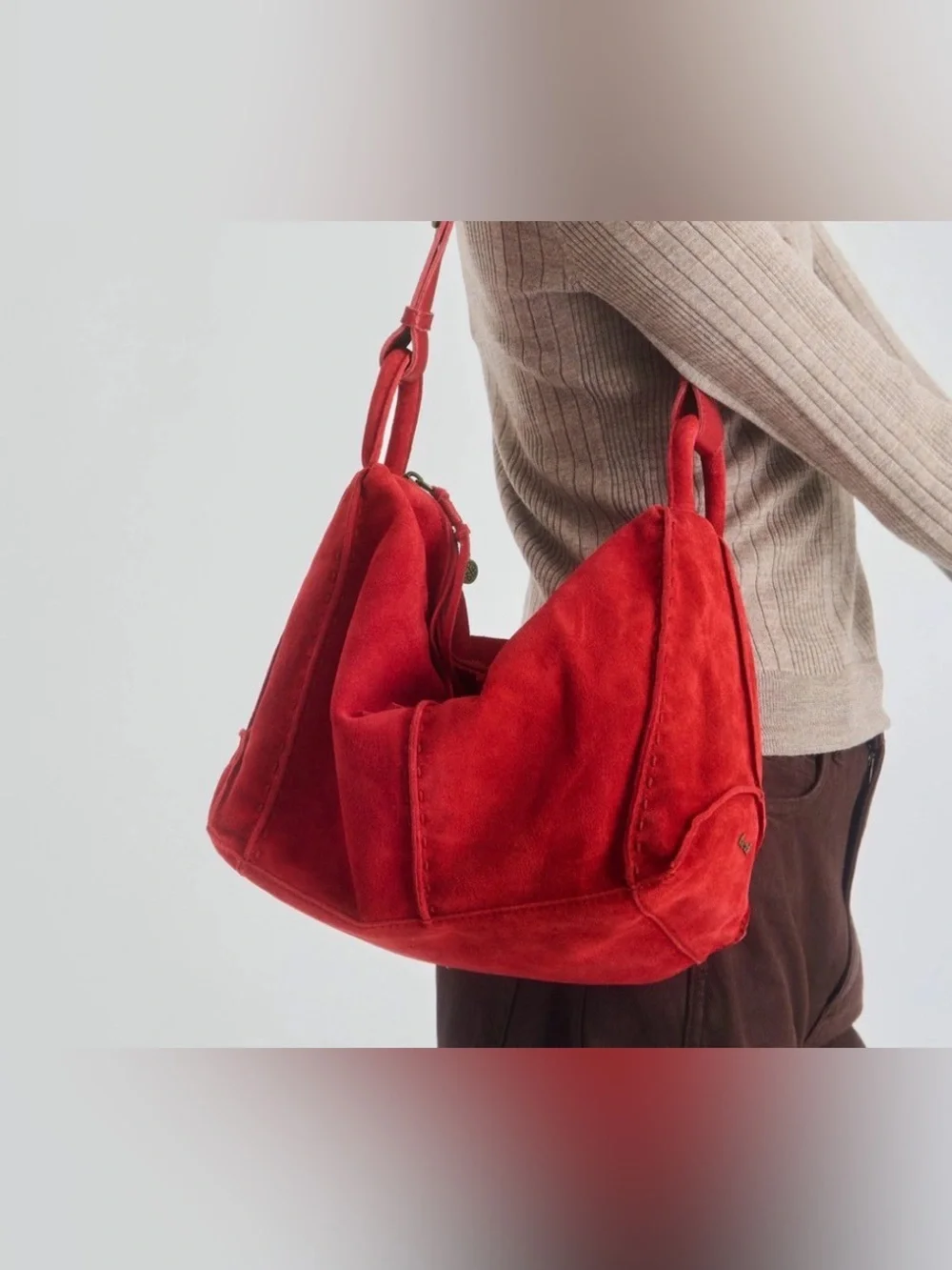 The Sak Los Feliz Hobo - Leather - Scarlet Suede red nwt boho